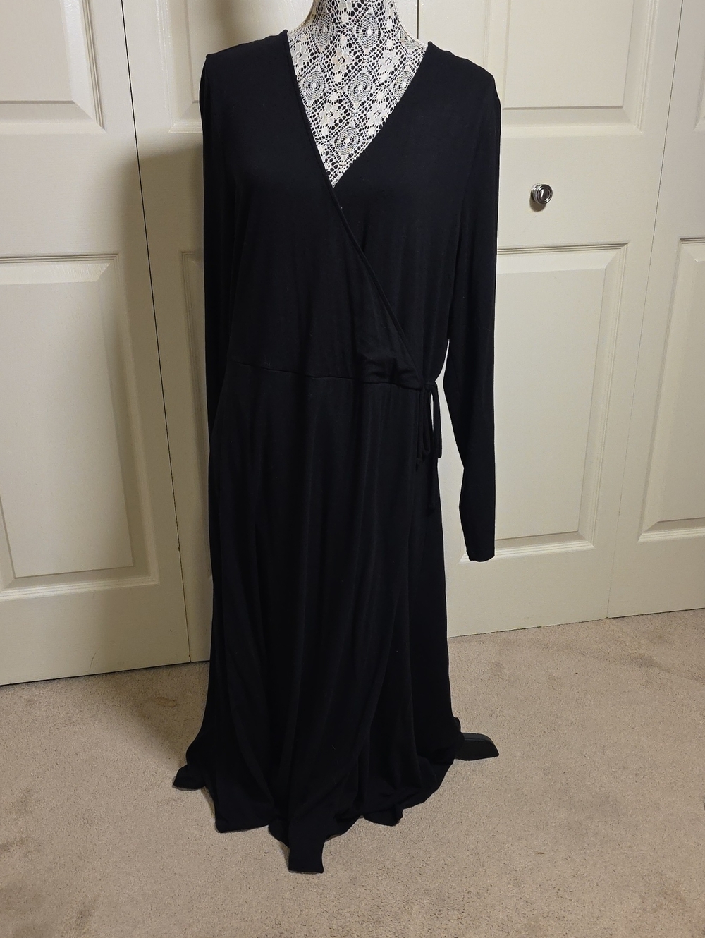 Old Navy Black Wrap-Style Maxi Dress